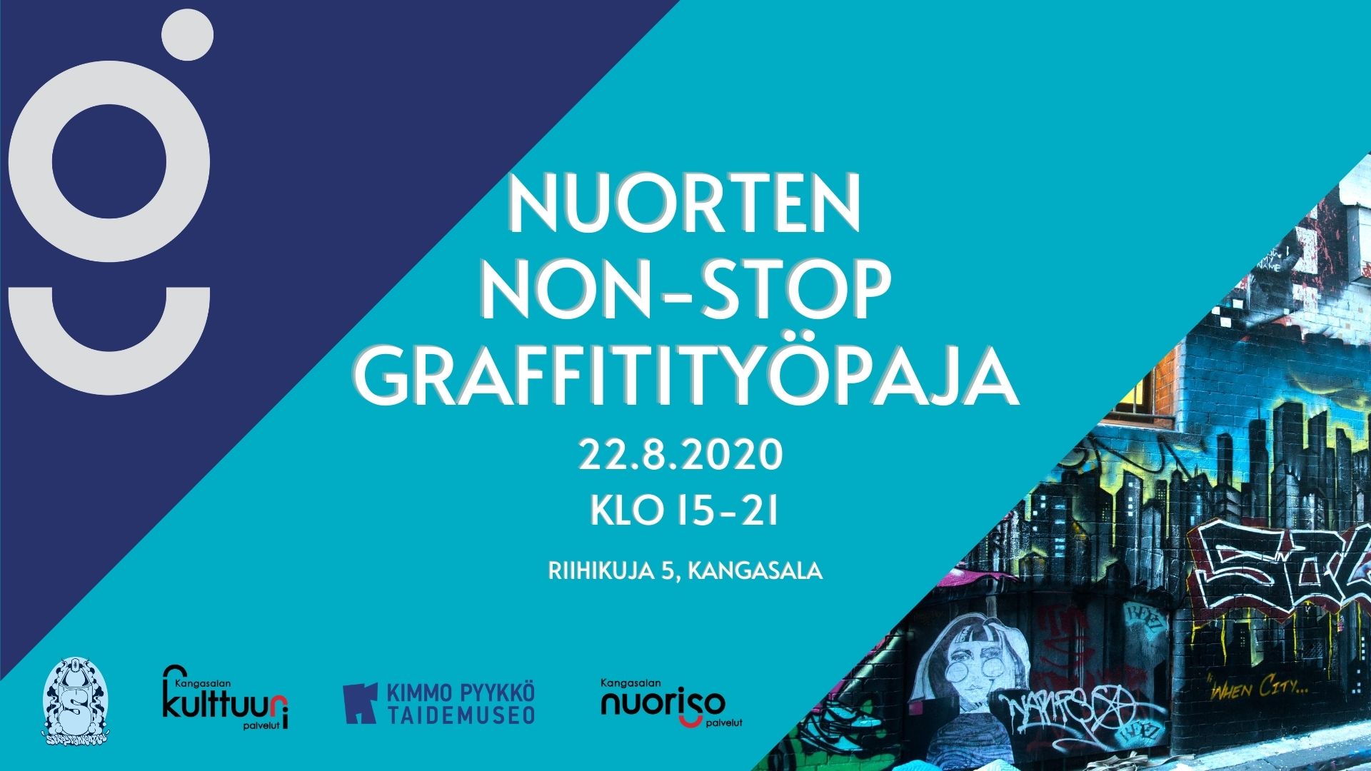 Nuorten non-stop graffitityöpaja 22.8.2020.