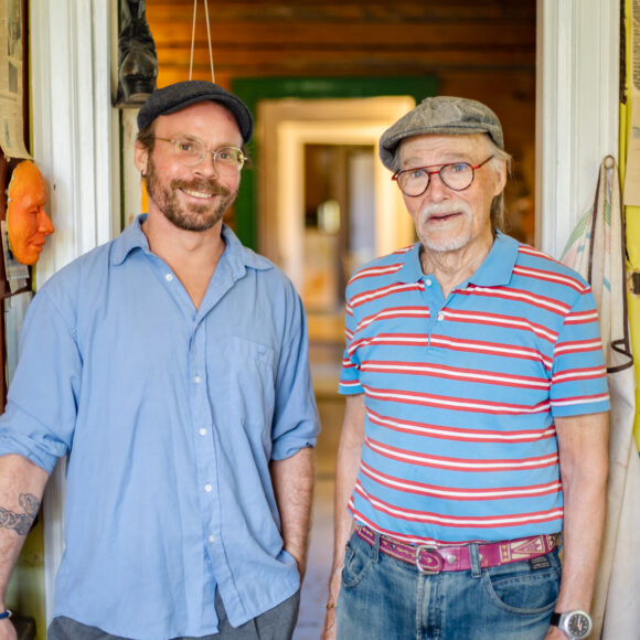 Teemu Luoto ja Aaron Helo Taidepappilassa. Kuvaaja Tiia Ennala.