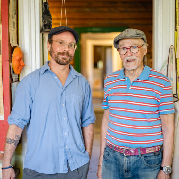 Teemu Luoto ja Aaron Helo Taidepappilassa. Kuvaaja Tiia Ennala.