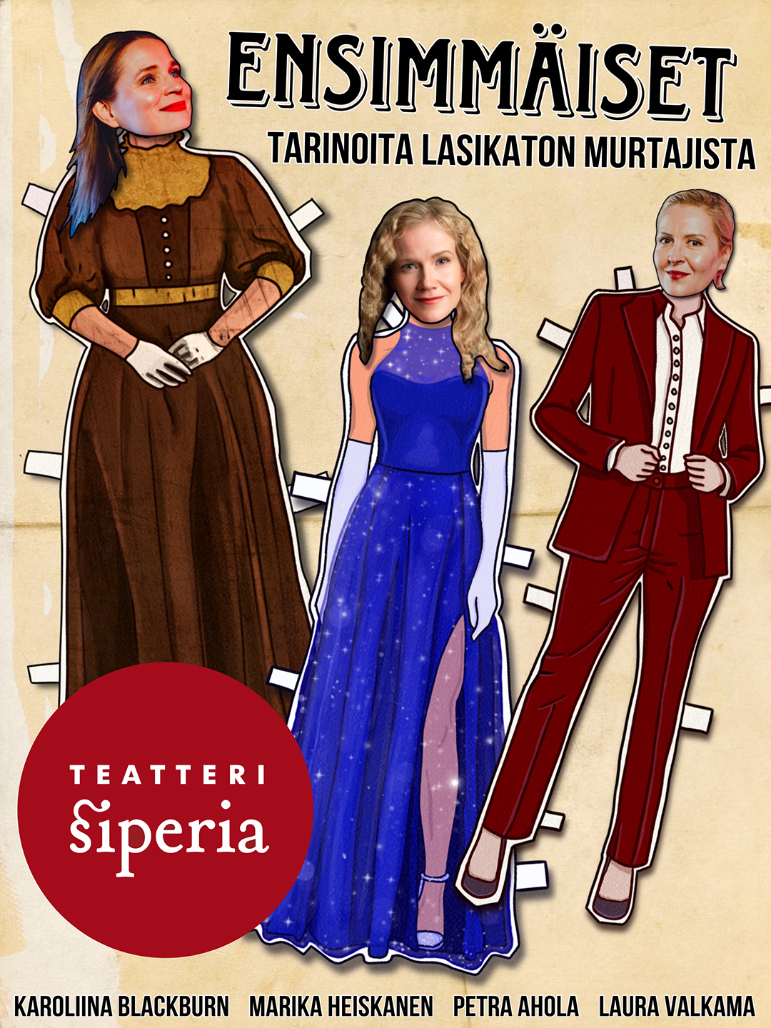 Ensimmäiset-esitys Kimmo Pyykkö -taidemuseossa 10.11.2026 kertoo lasikattoja rikkoneista suomalaisnaisista hulvattomasti, herkästi ja koskettavasti.